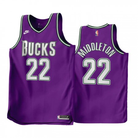 Muške NBA Dres Milwaukee Bucks Khris Middleton 22 Nike 2022-23 Classic Edition Ljubičasta Swingman